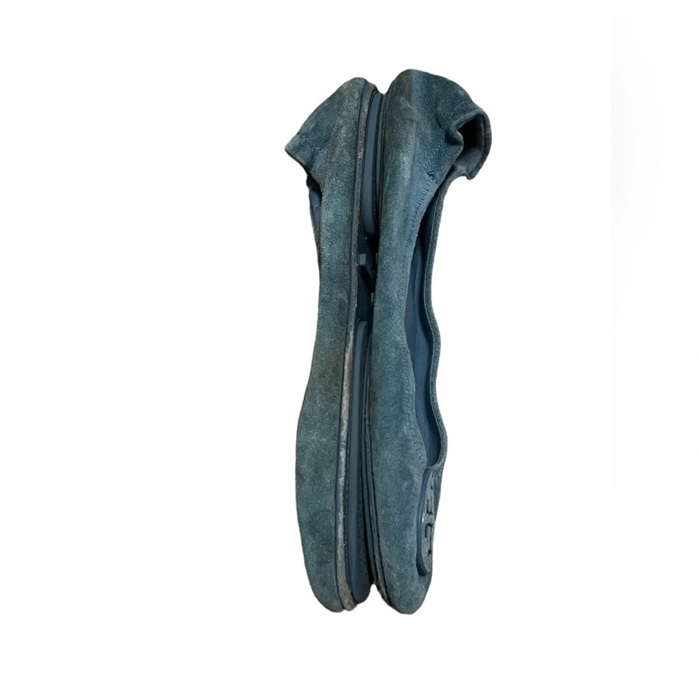 Tory Burch Minnie travel blue suede ballet flats - Picture 4 of 8